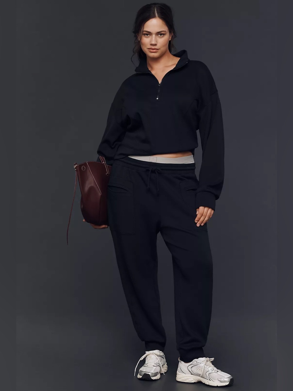 Anthropologie Navy Half-Zip Women's Sweater